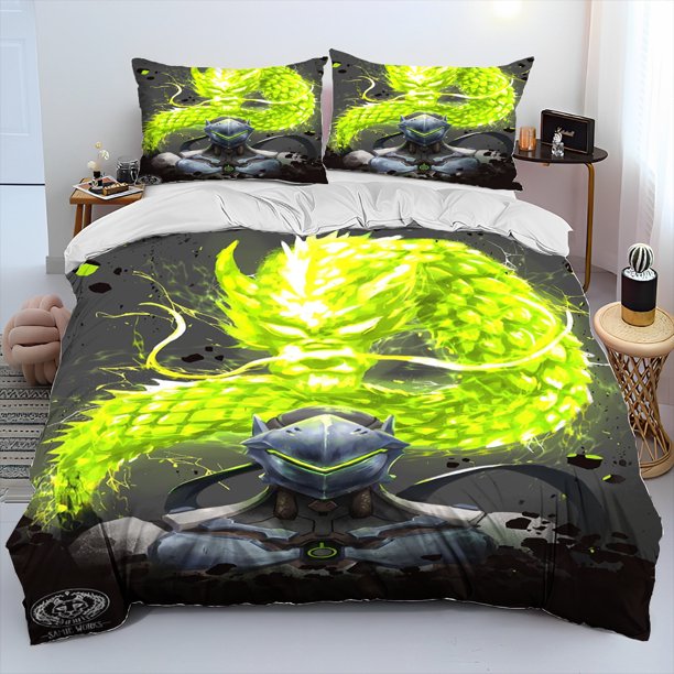 OW Overwatch Game Gamer DVA Comforter Bedding Set,Duvet Cover Bed Set Quilt Cover Pillowcase,Bedding Set Kids Bed Sheets