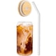 thumbnail image 2 of Pack 10 Vasos Lata de Vidrio con Tapa de Bambú y Bombilla 550ml, 2 of 8
