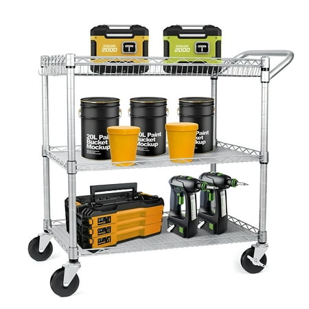 Carro Multiuso 90X45X100 Cm Acero Cromado 3 Niveles Cj-A1523