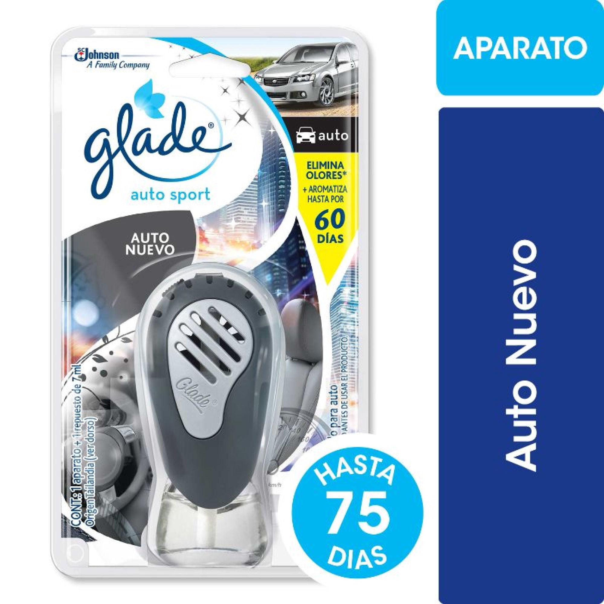 Aromatizante Autosport Auto Nuevo Aparato 7 ml Glade