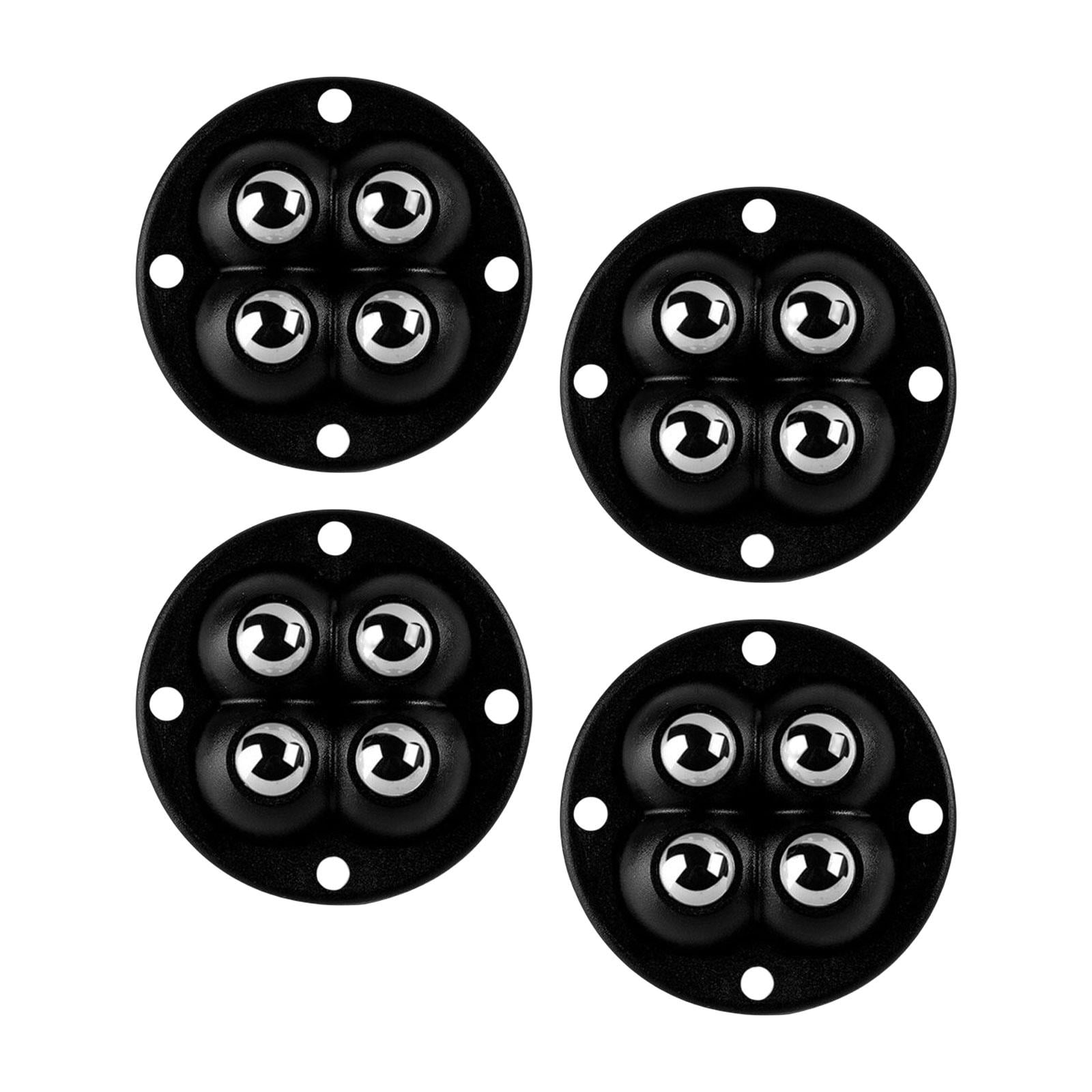 Magideal - 4x Pasta Rodillo Ruedas Ruedas Universales Rueda Para Muebles, Rotación De 360 Grados Polea Giratoria Mini Ruedas Giratorias Para Caja De Contenedores Cuentas De Acero Negro