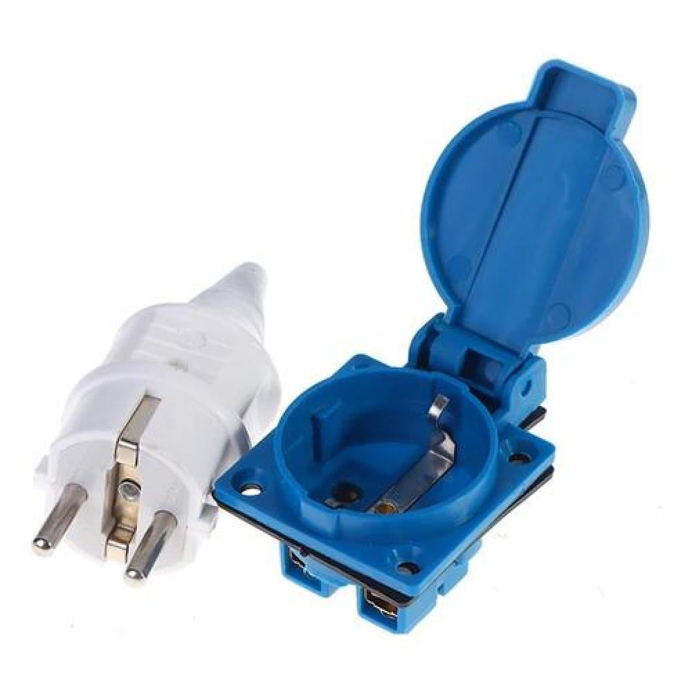 Pack Enchufe Hembra Y Machs Schuko 16amperes Con Tierra