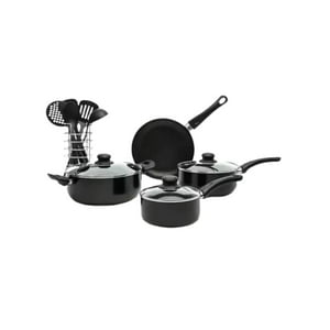 Importclick - Juego Batería Cocina 13 Piezas Recubrimiento Antiadherente Negro