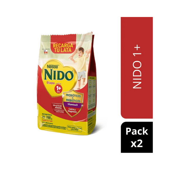 Pack fórmula láctea Nido® etapa 1+ bolsa 700g x2