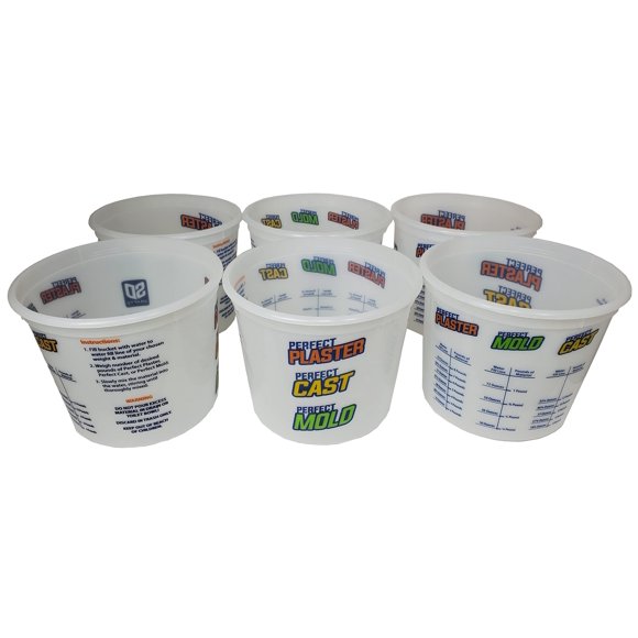 Juego de 6 baldes Perfect Craft 7,25" alto x 8,5" diámetro - 5 cuartos (≈18 L)
