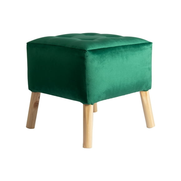 Pouf Alemania Verde Botella Felpa 42x42x43 cm