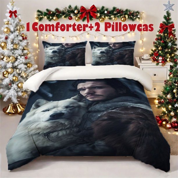 GAME-OF-THRONES Print Soft Three-Piece Set Polyester Material Bed Decoration and Warmth Function