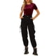 thumbnail image 2 of INSPIRE CHIC Top de Fiesta de Terciopelo para Mujer Cuello Redondo Mangas Cortas Camiseta Casual M Burdeos, 2 of 8