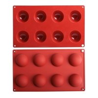 Genérico - Pack 2 Molde De Silicona Molde Silicona Molde 8 Media Esfera