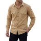 thumbnail image 1 of INSPIRE CHIC Camisa de Trabajo Casual para Hombre con Bolsillos en el Pecho, Manga Larga, Camisa de Carga para Exteriores XL Caqui, 1 of 6