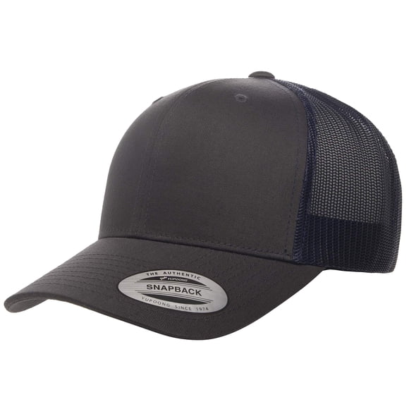 Gorra Yupoong YP Classics Retro Trucker Carbón y Azul Marino