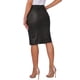 thumbnail image 3 of INSPIRE CHIC Falda de Mujer Fiesta Cintura Alta Abertura Frontal Brillante Bodycon Lápiz Midi Falda S Negro, 3 of 6
