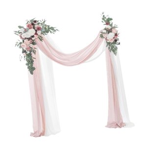 Magideal - 2 Piezas De Flores Para Arco De Boda, Respaldo De Silla De Boda, Guirnalda De Flores Colgantes Estilo Granja, Decoración De Pasillo De Boda, Flores Ar