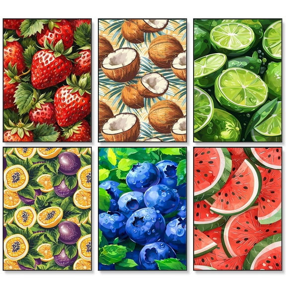 Kit de pintura por números Okarina Fruta para adultos con 6 piezas