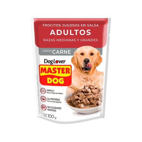 Sobres De Alimento Húmedo Master Dog Carne 20 Un.