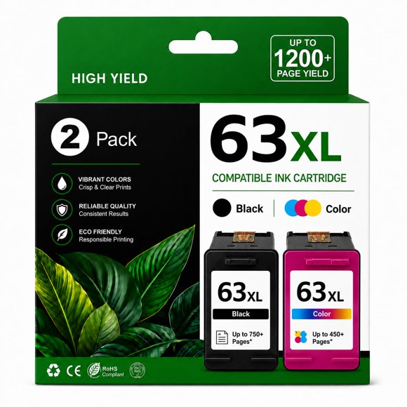 Cartucho de Tinta Lamburee 63XL Paquete Combo Negro y Color
