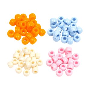 Magideal - 1200 Uds. Cuentas De Poni Opacas Con Agujero Grande, Cuentas Artesanales, Llavero Único Diy, Fabricación De Joyería, Cadena Colgante Versátil, Cuentas