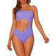 thumbnail image 1 of INSPIRE CHIC Traje de baño de una pieza para mujer con un solo hombro, corte asimétrico en la cintura, tejido acanalado, traje de baño monokini, talla extra pequeña, color púrpura claro, 1 of 5