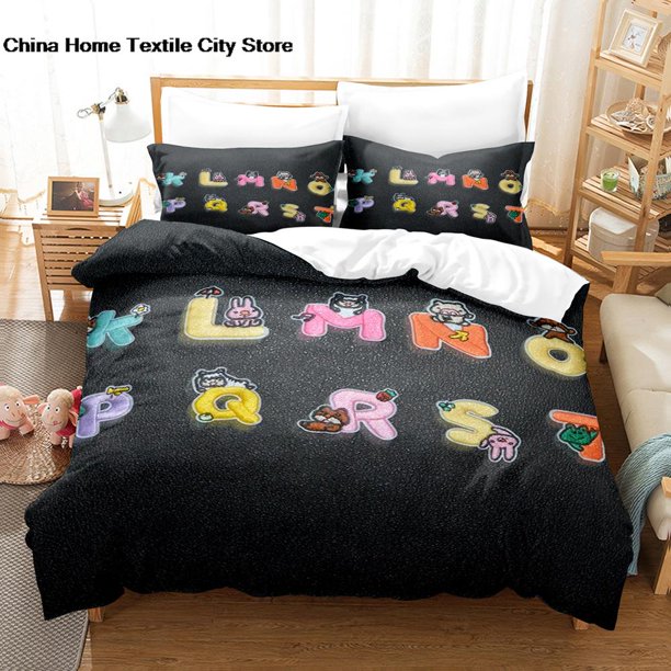 JIECHU Letters Alphabet Word Embroidered Iron on patches cute letter patches Bedding Set Single D Children's Bedroom Duvet Set Bed Sheets