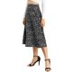 thumbnail image 4 of INSPIRE CHIC Falda Midi Línea A para Mujer Regreso a Clases Estampado Floral Chiffón Vintage Verano Faldas Negras XS, 4 of 7