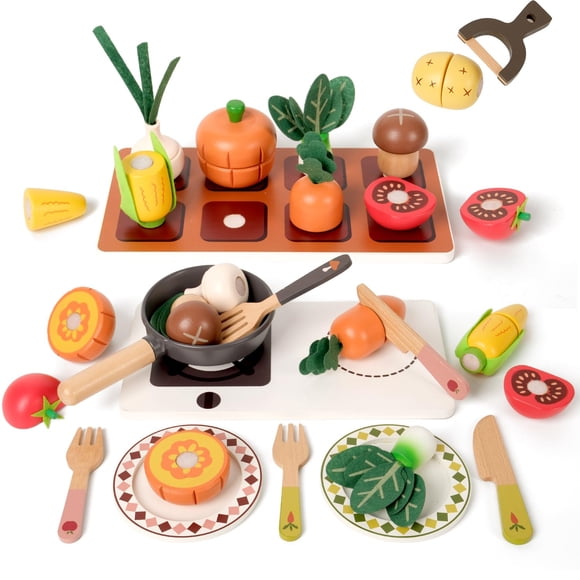 Set de Comida de Juguete RRIBOUDWAN 3 en 1 para Juego de Cocina