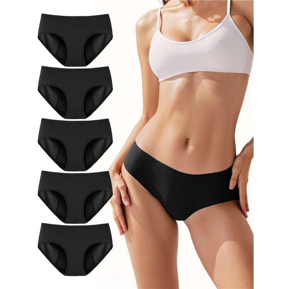 Bragas TIICHOO Talla L Pack de 5 - Negro (Bragas Menstruales)