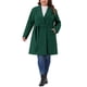 thumbnail image 2 of Abrigos de invierno para mujer de talla grande Agnes Orinda, abrigos de guisante midi con solapa de un solo pecho y cinturón con bolsillo 3X verde oscuro, 2 of 5