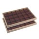 thumbnail image 1 of REGALWOVEN Juego de 2 bandejas organizadoras de accesorios de terciopelo apilables para niñas con divisores removibles para cajones Marrón bandeja de 24 compartimentos, 1 of 7
