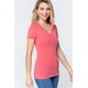 thumbnail image 2 of Saronite Camiseta Básica de Punto Henley de Manga Corta con Cuello en V, Color Rosa (para Mujer), 2 of 4