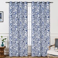 Cortinas Driftaway Julia, Acuarela, 132 X 259 Cm, Color Azul Marino, 2 Paneles