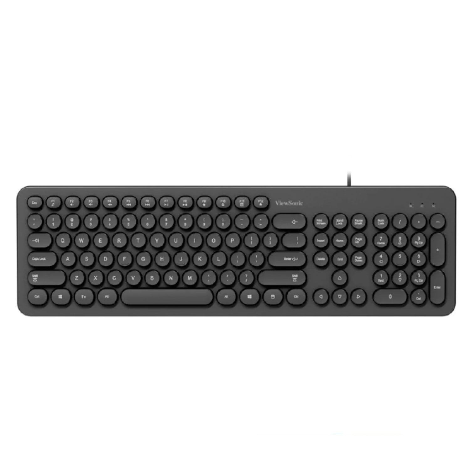 Teclado Usb Teclas Redondas Viewsonic Ku334 Negro