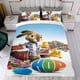 thumbnail image 4 of Saltarín Conjunto de sábanas temático, trío de piezas, cómodo y amigable con la piel, diseño único, regalo de decoración para el hogar para familiares, amigos y fans,173cm *218cm, 4 of 6