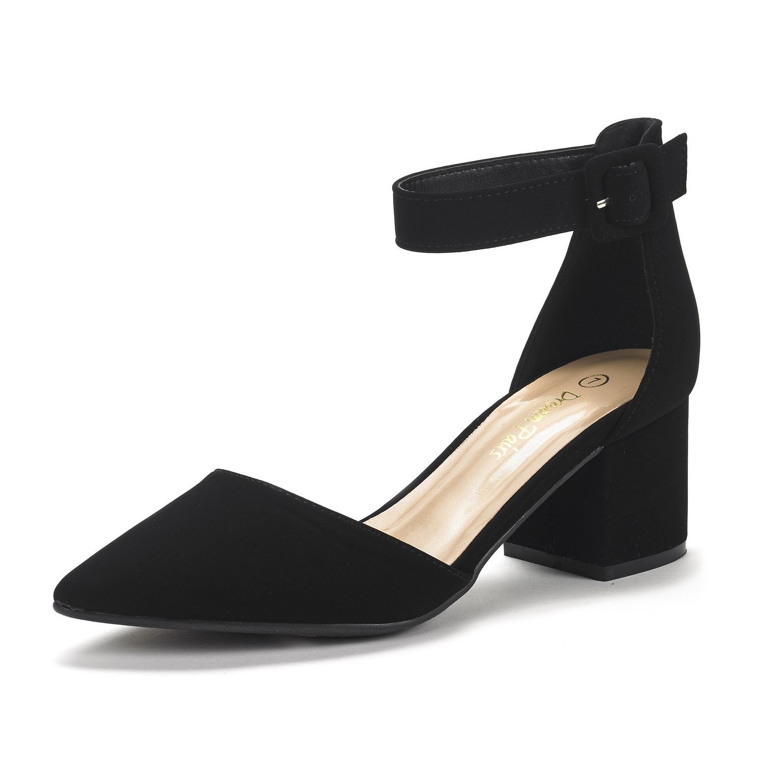 Zapatos Dream Pairs Annee Tacones Gruesos De Nubuck Negro Talle 8