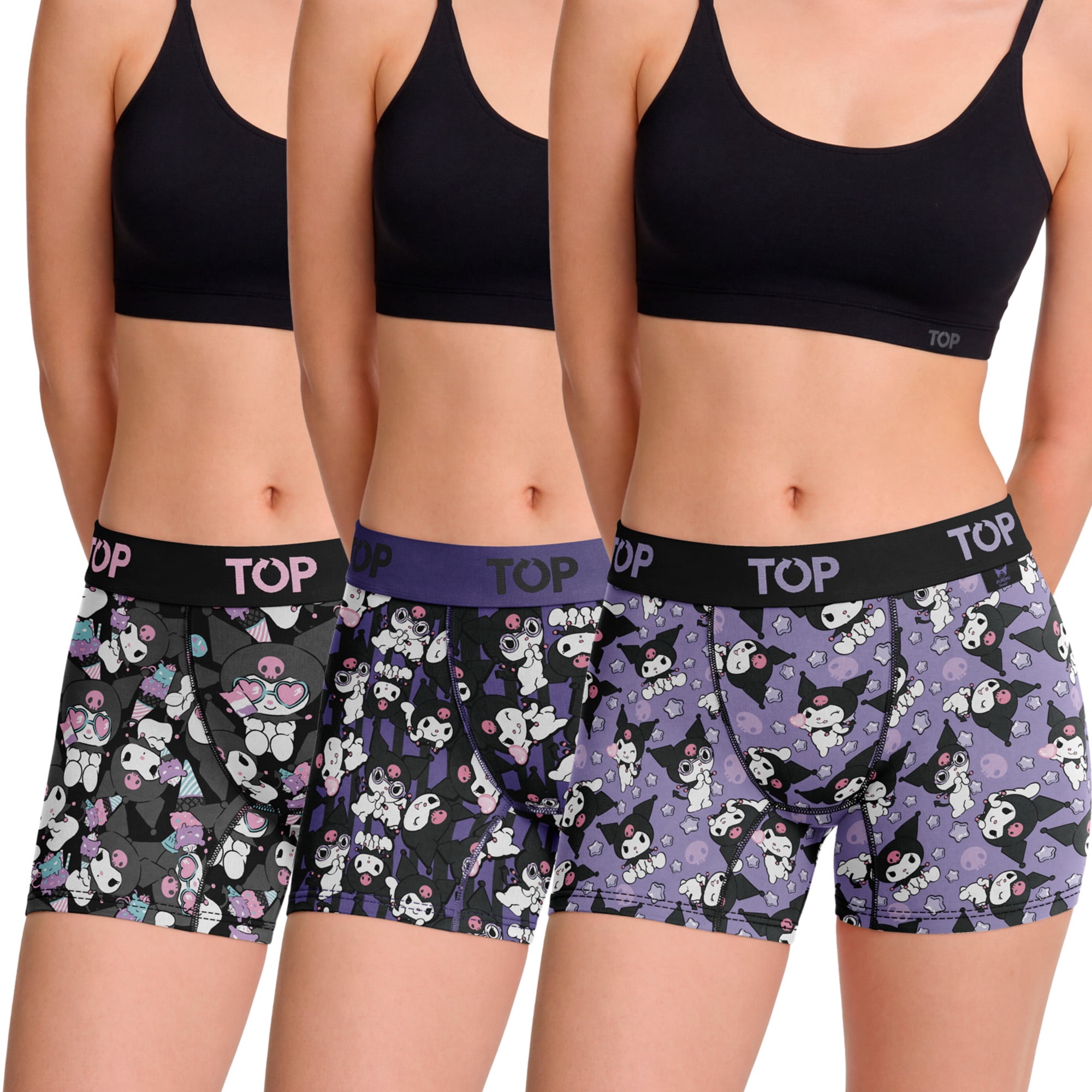 Top - Bóxer Medio Mujer Algodón Pack 3 Kuromi C12