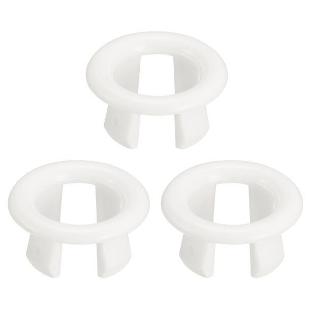 Juego de 3 Tapas Redondas de Inserción de Agujero de Anillo de Cubierta de Desbordamiento de Fregadero de 25.1mm en Blanco