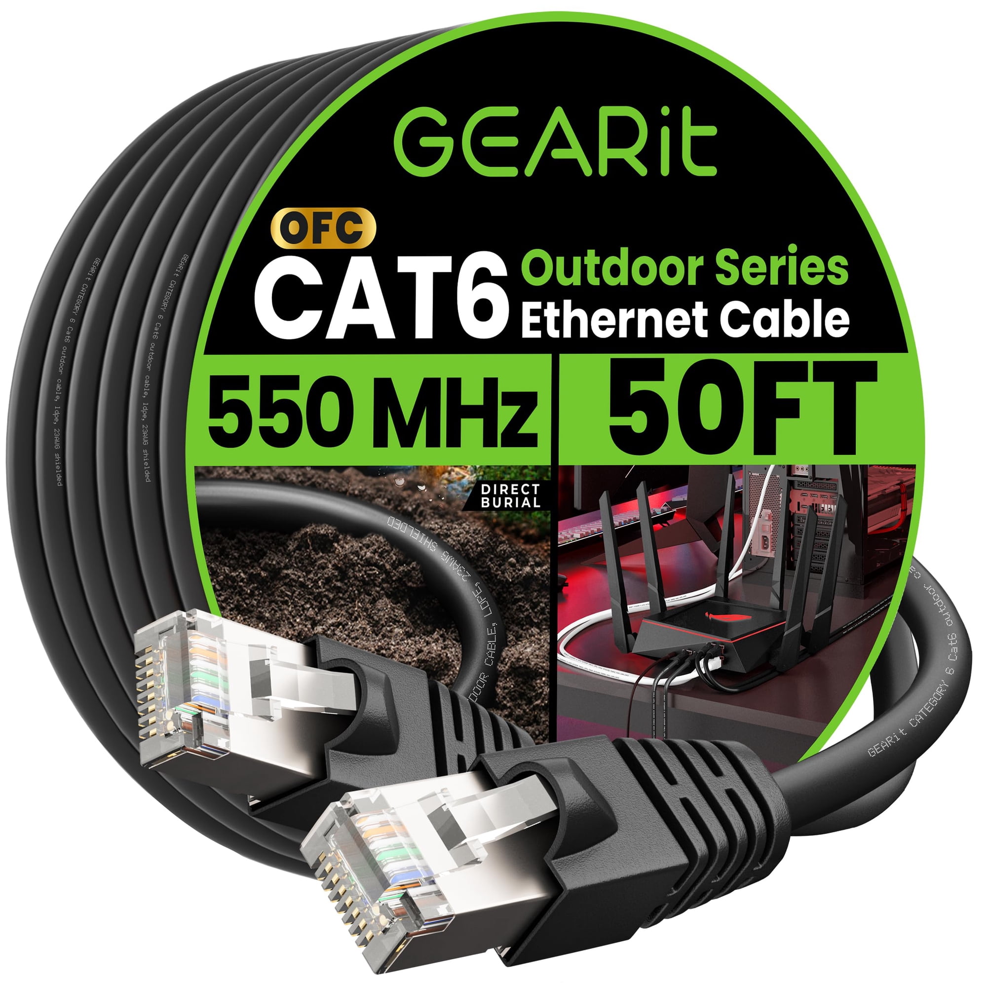 Cable Ethernet Gearit Cat6 Outdoor, 15 M, 23 Awg, Cobre Puro Ftp