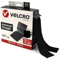 Velcro Brand - Cinta Adhesiva Marca Velcro, Rollo De 16 Pies, 4,8 M, Color Negro Industrial