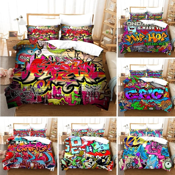 ed Hip-hop Style Bedding Set Duvet Cover Bedroom Comforter Covers Quilt Cover Home Textile