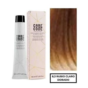 Care Code - Tintura Profesional Permanente 100Ml Rubio Claro Dorado 8,3 + Oxigen150 Ml 20 Vol