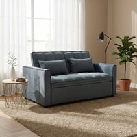 Daniels - Sofá Cama 2 Cuerpos Moderno Dallas Gris Kmp1Gr