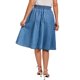 thumbnail image 3 of INSPIRE CHIC Falda Midi de Mezclilla para Mujer con Cintura Elástica con Cordón, Falda de Jean en Línea A con Bolsillos y Dobladillo Acampanado S Azul Cielo, 3 of 6