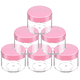 thumbnail image 1 of Beauticom - Frascos redondos de plástico transparente a prueba de fugas de 60 gramos/60 ml (2 oz) con tapa azul para guardar maquillaje, cosméticos, lociones, exfoliantes, cremas, aceites, ungüentos y, 1 of 6