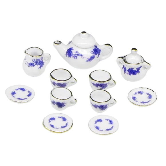 Juego De Tazas De Té En Miniatura Para Casa De Muñecas, 11 Piezas, Vajilla, Escena De Vida, Estilo A