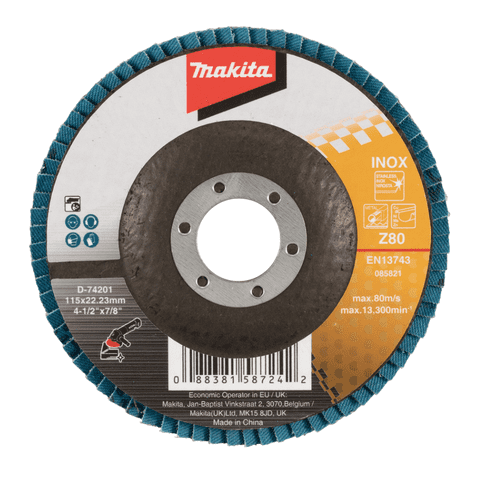 Disco Traslapado Gr80 Metal Acero Inoxidable Makita D-74201