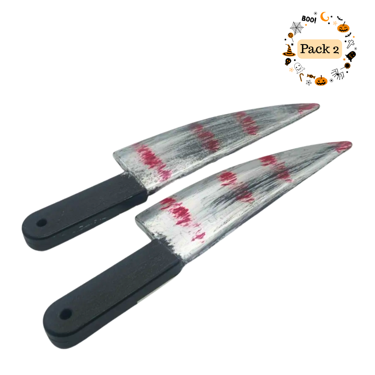 Genérico - Pack 2 Cuchillos Con Sangre Juguete Halloween 2025