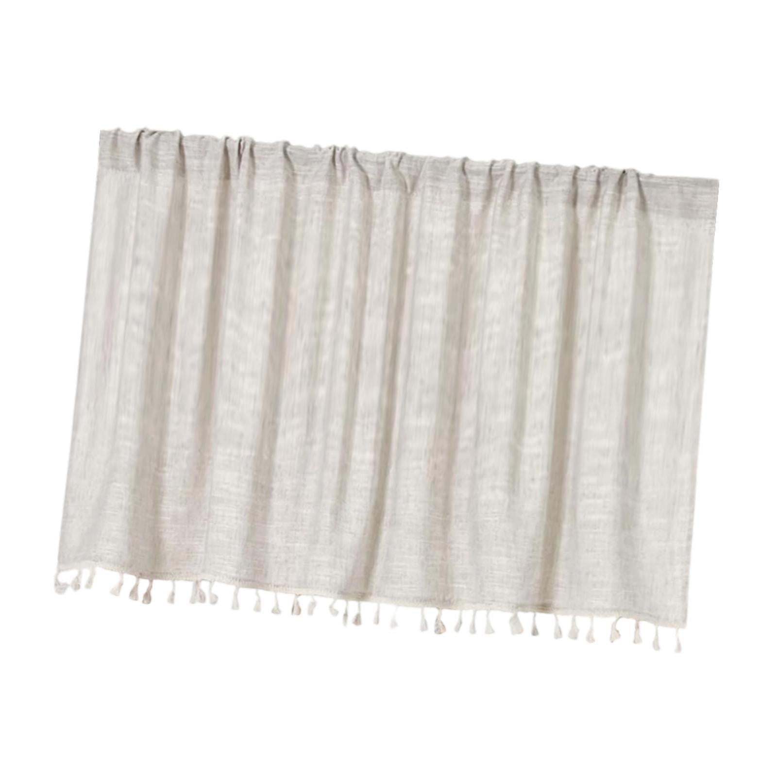 Magideal - Cortina De Cenefa De Ventana De Cocina, Cestas Apagadas, Decoración Del Hogar De Poliéster Pequeño, Bolsillo Para La Barra Para Lavandería De Sótano 1 140x91cm