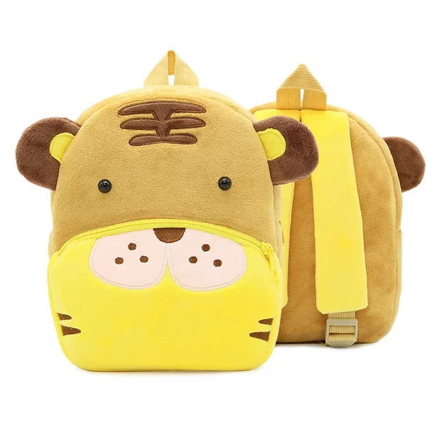 Cute Cartoon Animals Children's Backpack with Adjustable Shoulder Straps Kindergarten Plush Bag for Comfortable and Breathable