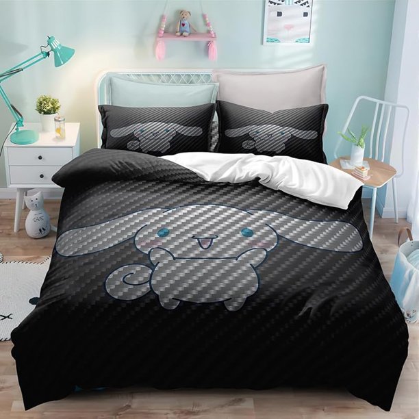 The CIN-namoroll Theme Bedding Set3 Piece 3D Cartoon Printed Breathable Durable Microfiber Comforter SetGifts for Kids Teenagers Adult