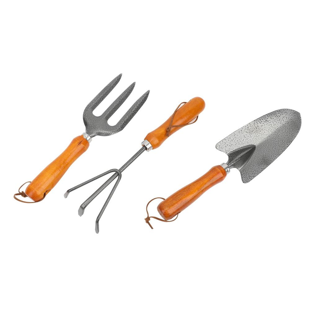 Homewell - Set Herramientas Jardinería Pala Rastrillo Tridente (3u)