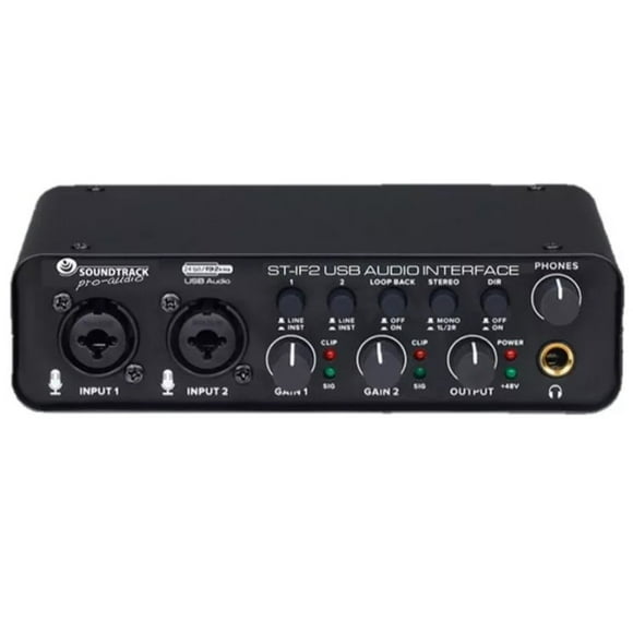 Interfaz de Audio Profesional 2 Canales SoundTrack ST-IF2